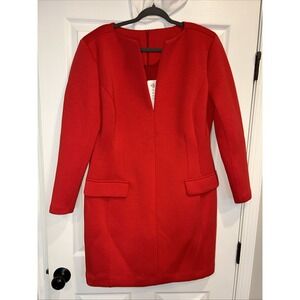 Rare Women's Size 18 Red Custom Stretch‎ Long Sleeve Dress From NYC Dress Maker